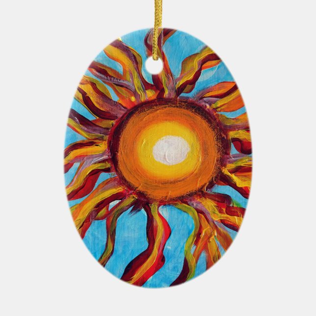 Wild Sun Ceramic Tree Decoration (Front)