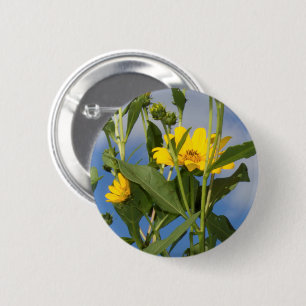 Wild Sunflowers Floral Flower Photography 6 Cm Round Badge