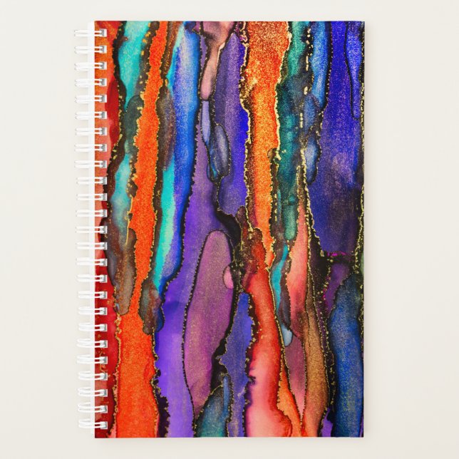 Wild Sunset Alcohol Ink Painting Planner (Front)