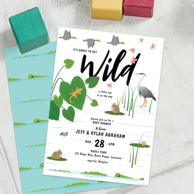 Wild Swamp Creatures Baby Shower Invitation (Creator Uploaded)