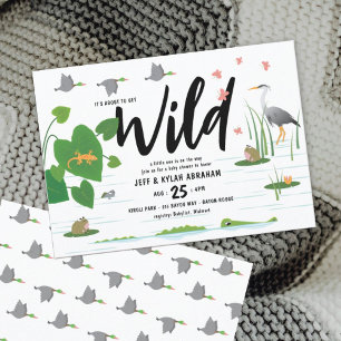 Wild Swamp Creatures Baby Shower Invitation