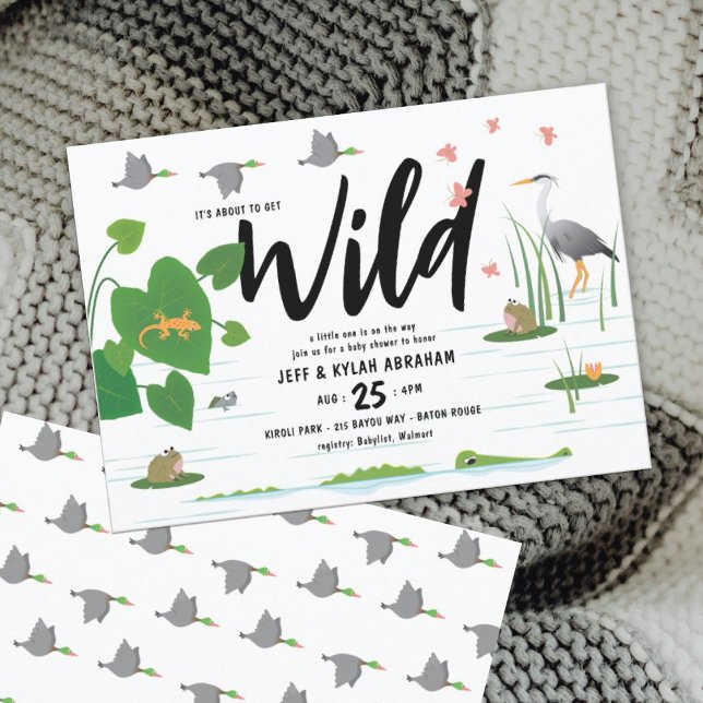 Wild Swamp Creatures Baby Shower Invitation (Creator Uploaded)