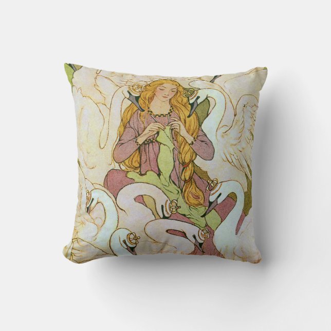Wild Swans Eleanor Abbott Fine Art Cushion (Front)