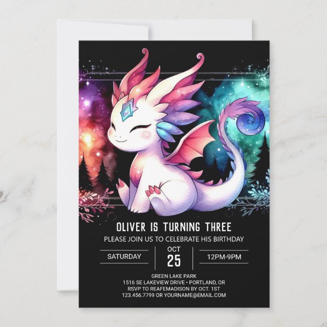 Wild Sweet Dragon Birthday Invitation (Front)