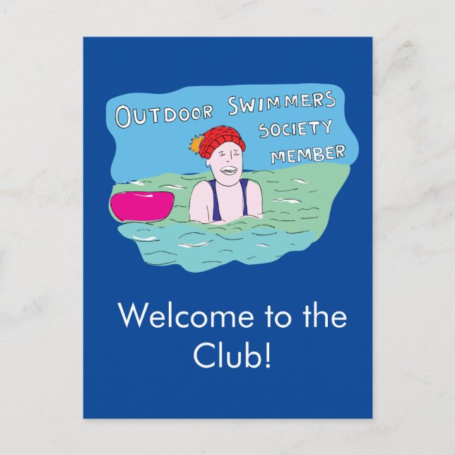 Wild swimming cold water swimmer sea swim postcard (Front)