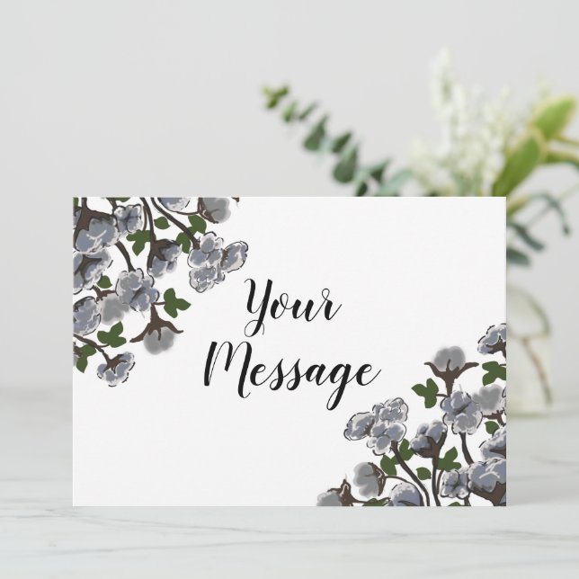 Wild Texas Cotton   Invitation (Standing Front)