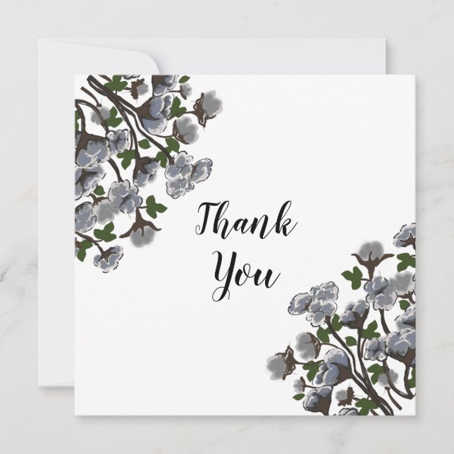 Wild Texas Cotton    Thank You Card (Front)
