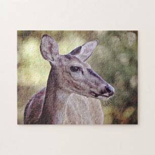 Wild Texas Deer Close Up Pretty Eyes Puzzle