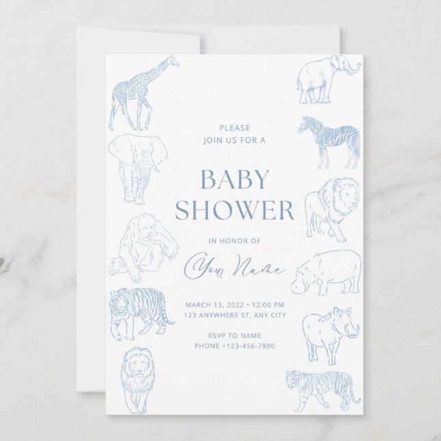 Wild theme baby shower invite  (Front)