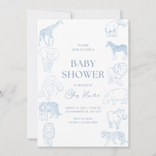 Wild theme baby shower invite