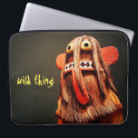 Wild Thing Quote Cute Fun Kachina Doll Face Bold Laptop Sleeve<br><div class="desc">Who can resist a face like this? Connect with your inner wild child whenever you use this cute, colourful little character on a unique photography neoprene laptop sleeve. This sleeve comes in three sizes: 15", 13", and 10”. Makes a great gift for someone special! You can easily personalise this neoprene...</div>
