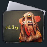 Wild Thing Quote Cute Fun Kachina Doll Face Bold Laptop Sleeve<br><div class="desc">Who can resist a face like this? Connect with your inner wild child whenever you use this cute, colourful little character on a unique photography neoprene laptop sleeve. This sleeve comes in three sizes: 15", 13", and 10”. Makes a great gift for someone special! You can easily personalise this neoprene...</div>