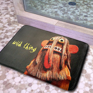 Wild Thing Quote Kachina Doll Face Photo Cute Bold Bath Mat