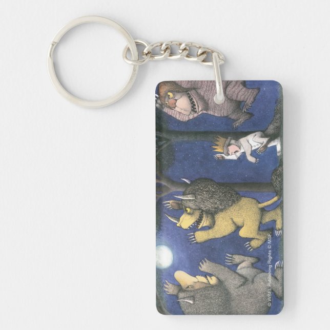Wild Things and Max Dancing in Moonlight Key Ring (Front)