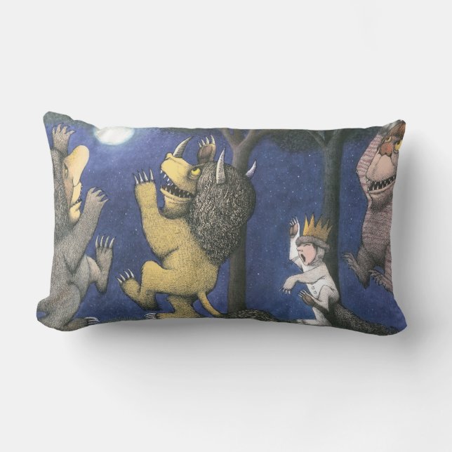 Wild Things and Max Dancing in Moonlight Lumbar Cushion (Front)