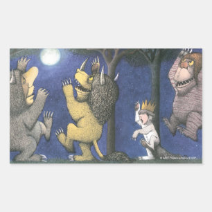 Wild Things and Max Dancing in Moonlight Rectangular Sticker