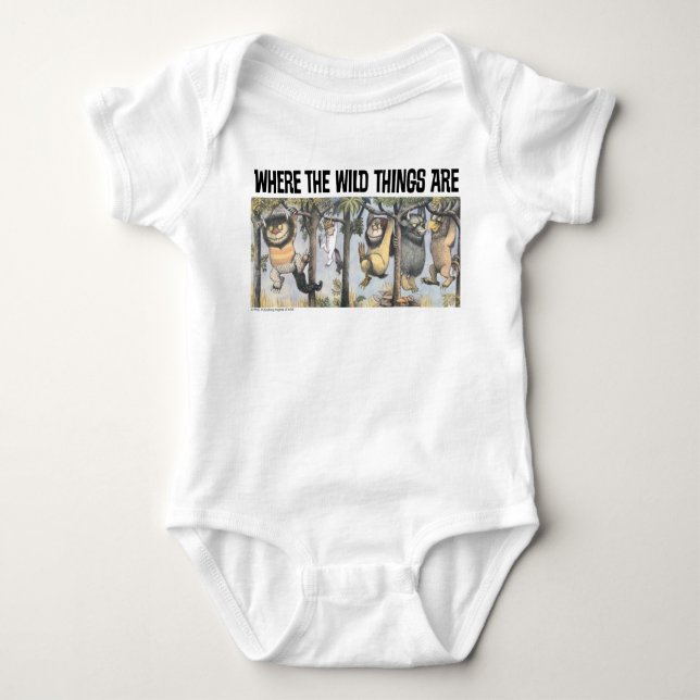 Wild Things and Max Swinging From Trees Baby Bodysuit (Front)