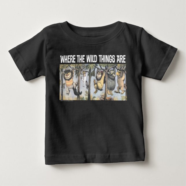 Wild Things and Max Swinging From Trees Baby T-Shirt (Front)