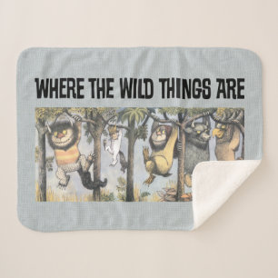 Wild Things and Max Swinging From Trees Sherpa Blanket