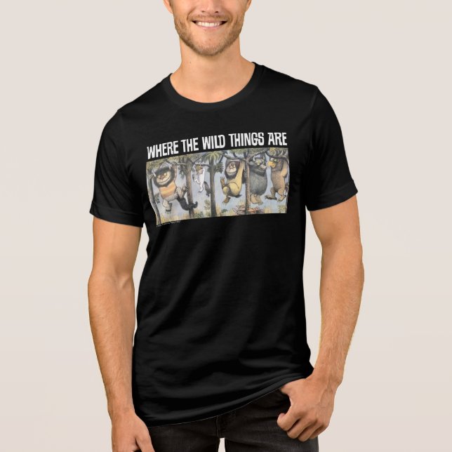 Wild Things and Max Swinging From Trees Tri-Blend Shirt (Front)