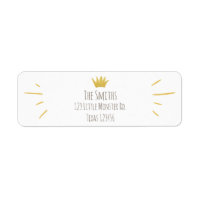 Wild Things Gold Crown Return Address Label Boy