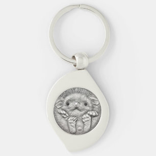 WILD THINGS: Silver Hedgehog - Key Ring