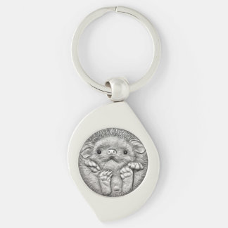WILD THINGS: Silver Hedgehog - Key Ring