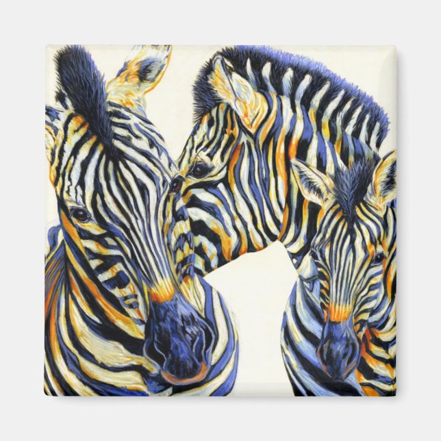 Wild Things - Vibrant Zebras Magnet (Front)