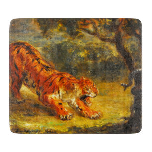Wild Tiger and a Snake (Animal Art) Cutting Board