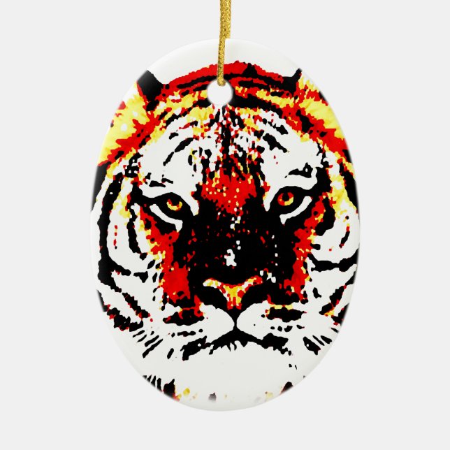 Wild Tiger Ceramic Ornament (Front)