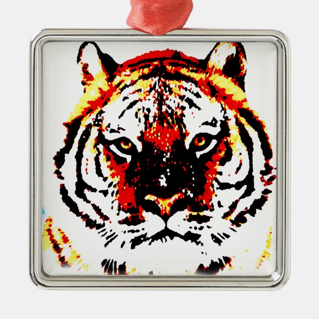 Wild Tiger Eyes Metal Ornament (Front)