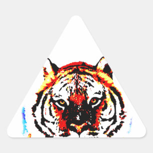 Wild Tiger Eyes Triangle Sticker