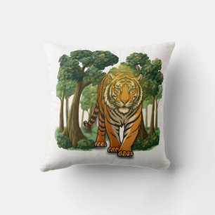 “Wild Tiger in the Forest – Natural Light Jungle D Cushion