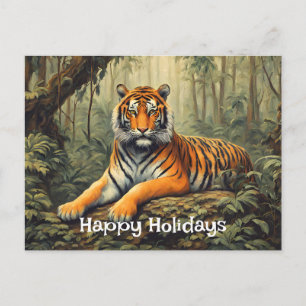 Wild Tiger In The Tropical Forest Vintage Postcard