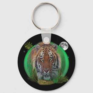 wild tiger key ring