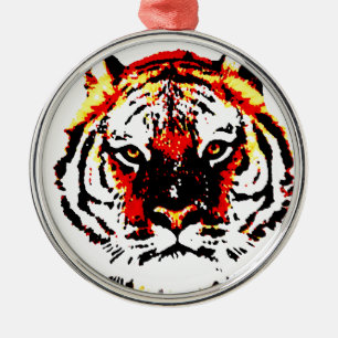 Wild Tiger Metal Tree Decoration
