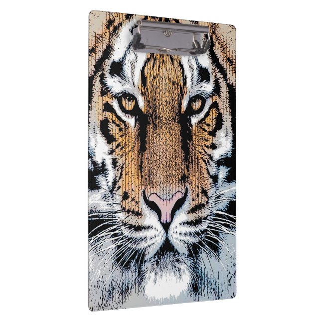 Wild Tiger Portrait Graphic Press Style Clipboard (Right)
