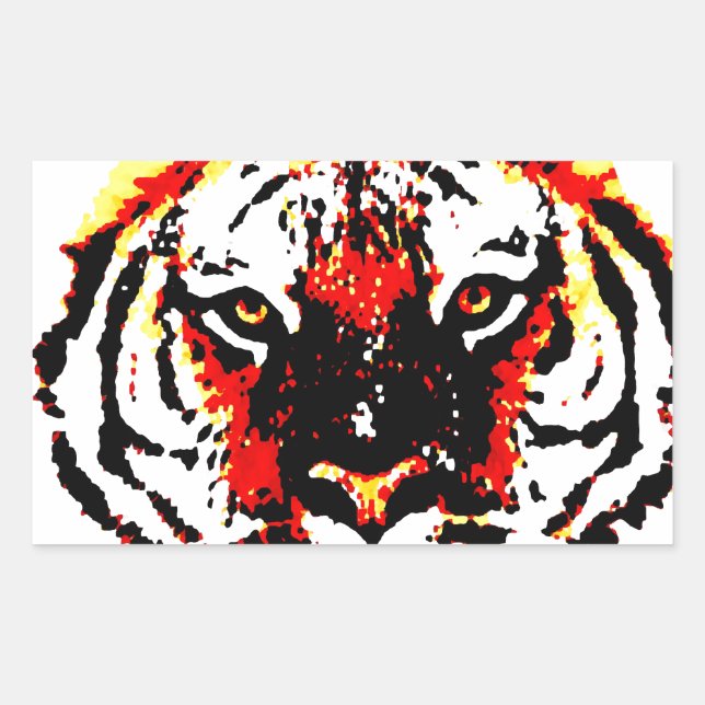 Wild Tiger Rectangular Sticker (Front)