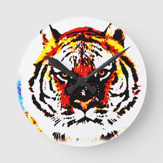Wild Tiger Round Clock (Front)
