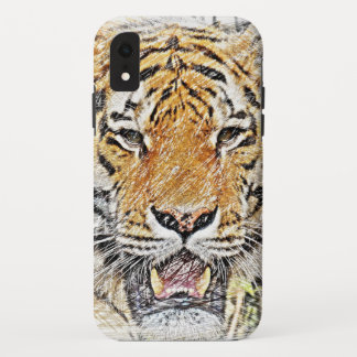 Wild Tiger Sketch iPhone XR Case