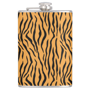 Wild Tiger Skin Pattern Hip Flask