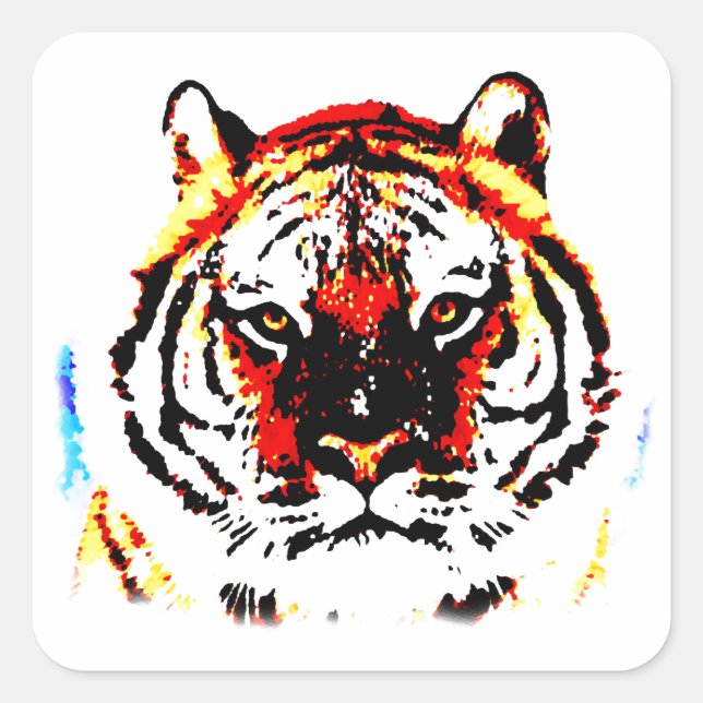 Wild Tiger Square Sticker (Front)