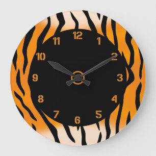 Wild Tiger Stripes Large Clock