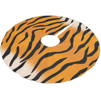 Wild Tiger Stripes Pattern Brushed Polyester Tree Skirt