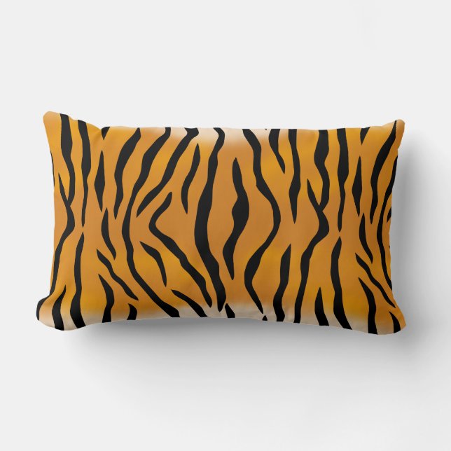 Wild Tiger Stripes Pattern Lumbar Cushion (Front)