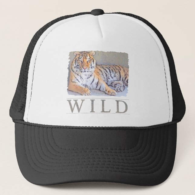 Wild Tiger T-Shirt Trucker Hat (Front)