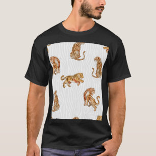 Wild Tigers: Watercolor Animal Pattern. T-Shirt