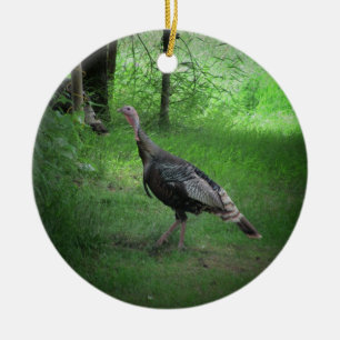 Wild Tom Turkeys Ceramic Tree Decoration