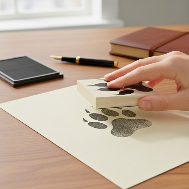 Wild Tracks Paw Print Rubber Stamp (Paw-sitively unique.)
