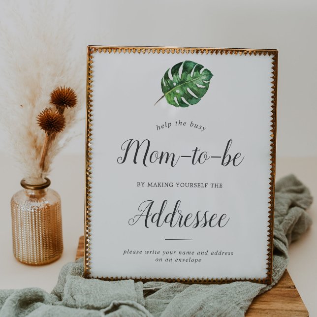 Wild Tropical Baby Shower Address an Envelope Sign (Creator Uploaded)